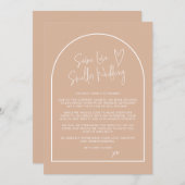 同じ愛 小規模な結婚式 ダウングレードしたバラ色のアーチ 案内状 (正面/裏面)