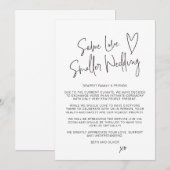 同じ愛 小規模な結婚式 フォントを小さくしたスクリプト 案内状 (正面/裏面)