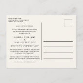 同じ愛 小規模な結婚式 ユーカリ クリーム 案内ポストカード (裏面)