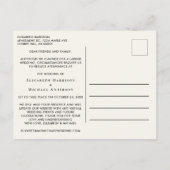 同じ愛 小規模な結婚式 緑 案内ポストカード (裏面)