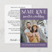 同じ愛 小規模な結婚式 縮小 シンプルな写真 (正面/裏面)