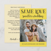 同じ愛 小規模な結婚式 縮小 シンプルな写真 (正面/裏面)