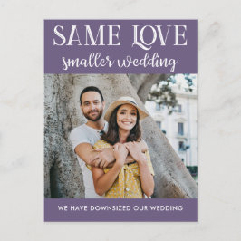 同じ愛 小規模な結婚式 縮小 シンプル フォト ポストカード