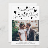 同じ愛 小規模な結婚式 縮小 ハート フォト 案内状 (正面/裏面)