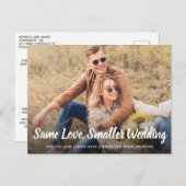 同じ愛 小規模な縮小結婚式の写真 案内ポストカード (正面/裏面)
