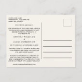 同じ愛 新しい計画 グリーン クリーム 小規模な結婚式 案内ポストカード (裏面)