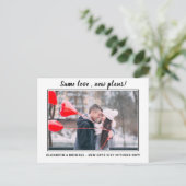 同じ愛 新しい計画 記念日 予算 フォト ウェディング ポストカード (スタンド正面)