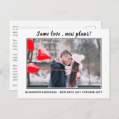 同じ愛 新しい計画 記念日 予算 フォト ウェディング ポストカード (正面/裏面)