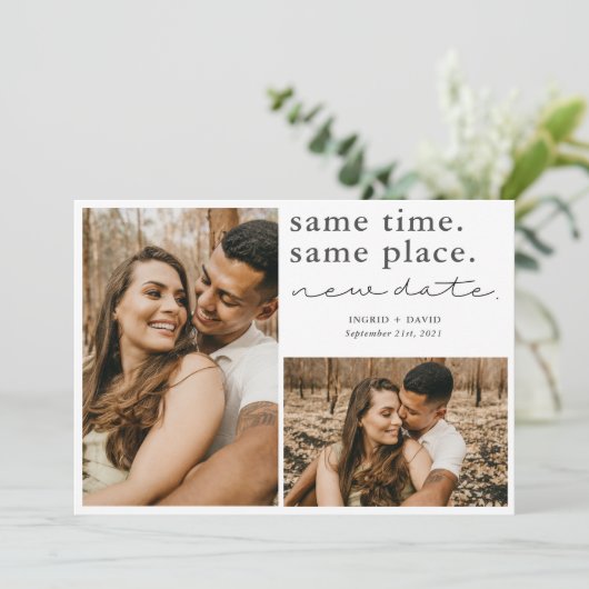 同じ時間同じ場所の新しい日付日付カードを保存 セーブザデート (スタンド正面)