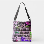 同じ月違うの世界カラフル落書 クロスボディバッグ (正面)