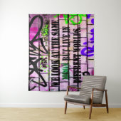 同じ月違うの世界カラフル落書 タペストリー (インサイチュ)