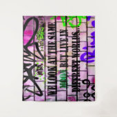 同じ月違うの世界カラフル落書 タペストリー (正面)