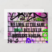 同じ月違うの世界カラフル落書 ポストカード (正面/裏面)