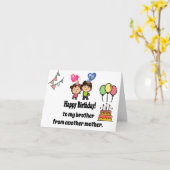 同じ母から生まれた弟へ 誕生日おめでとう C カード (黄色い花)