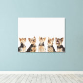 同じ犬が一緒に座っている キャンバスプリント (インサイチュ (ウッドフロア))