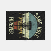 同じ穴に永遠に面白いディスクゴルフ独身パーティー フリースブランケット (正面(横))