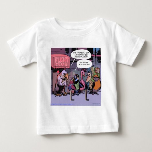同じ羽根の面白い鳥たち ベビーTシャツ (正面)