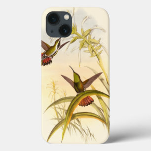 同じ花カラフルをめざすハチドリ2羽 iPhone 13ケース