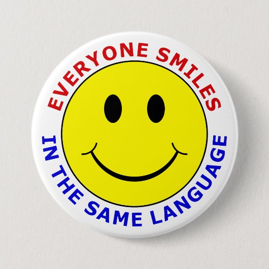 同じ言語のすべてのスマイル 缶バッジ (正面)