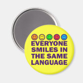 同じ言語のスマイル全員 マグネット (正面/裏面)