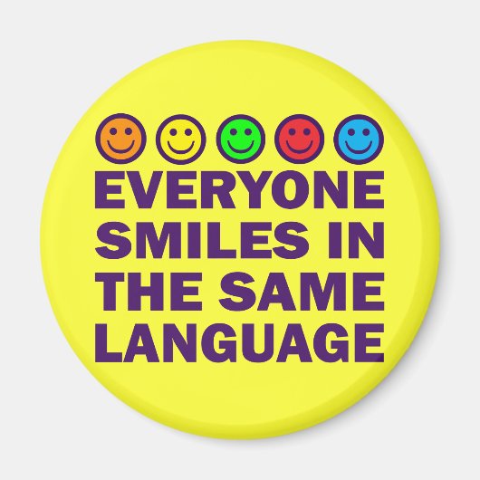 同じ言語のスマイル全員 マグネット (正面)
