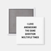 同じ質問に答えるのが好きな先生 ホワイトL マグネット (正面/裏面)