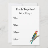 同じ鳥が集まる パーティー ご招待 招待状 (裏面)