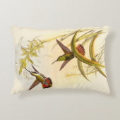 同カラフルじ花を目指すハチドリ二羽 アクセントクッション (正面)