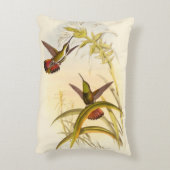 同カラフルじ花を目指すハチドリ二羽 アクセントクッション (裏面(縦))