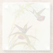 同カラフルじ花を目指すハチドリ二羽 ガラスコースター (裏面)