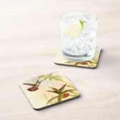 同カラフルじ花を目指すハチドリ二羽 コースター (右側)