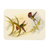 同カラフルじ花を目指すハチドリ二羽 マグネット (横)