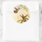 同カラフルじ花を目指すハチドリ二羽 ラウンドシール (バッグ)