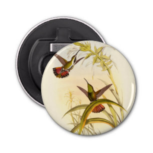 同カラフルじ花を目指すハチドリ二羽 栓抜き