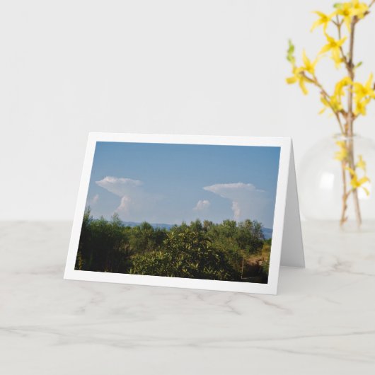 同一のツインクラウドの風景 カード (黄色い花)