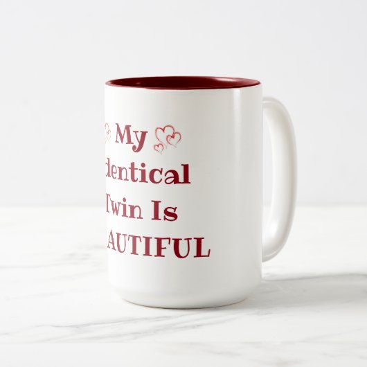 ***同一ツイン**美しいマグカップ付き/ハート ツートーンマグカップ (正面右)