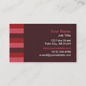 同世代の人は(ルビー色の)名刺を縞で飾ります 名刺 (裏面)