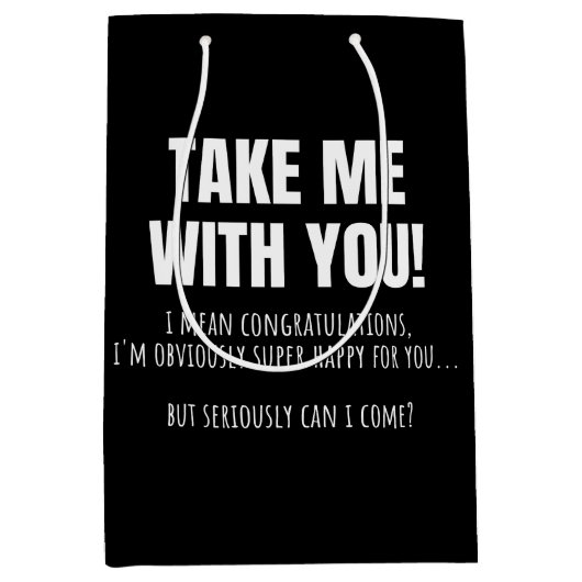 同僚おもしろいの別れのマグ離れボー ミディアムペーパーバッグ (正面)