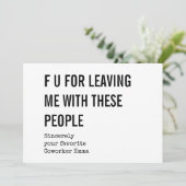 同僚おもしろい別れ退職カード 招待状 (スタンド正面)