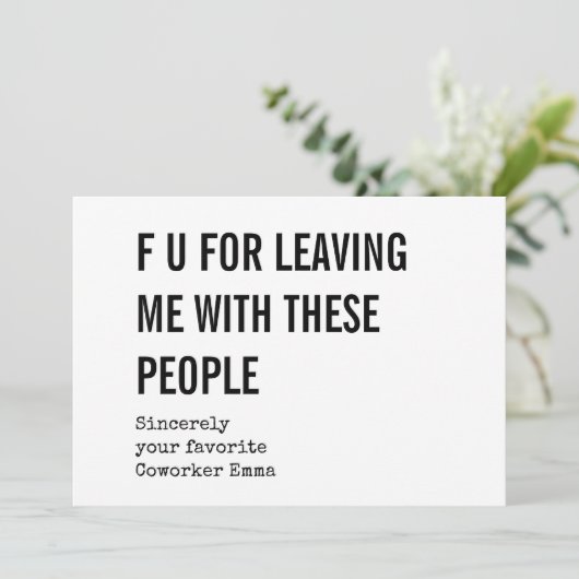 同僚おもしろい別れ退職カード 招待状 (スタンド正面)