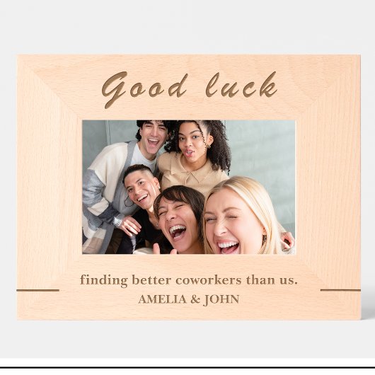 同僚おもしろい引用文カスタム木材写真枠 レーザー彫刻フレーム