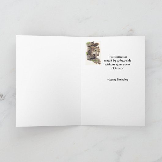 同僚おもしろい誕生日、ユーモア感覚、リス カード (内部)