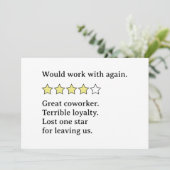 同僚からの率直なフィードバック - 長所と短所 招待状 (スタンド正面)