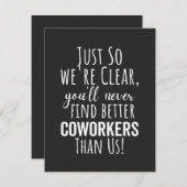 同僚さよなら |共同ワーカーの移動 |の離れギフト サンキューカード (正面/裏面)