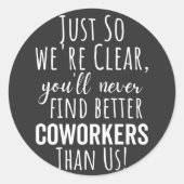 同僚さよなら |共同ワーカーの移動 |の離れギフト ラウンドシール (正面)