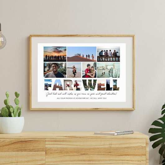 同僚との別れボス退職写真コラージュ ポスター