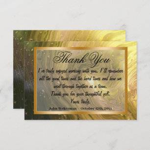 同僚とブライトイエロー大理石、金ゴールド  ノートカード