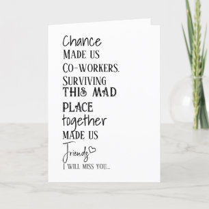 同僚のお別れ有難い友情カード サンキューカード