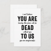 同僚のお別れ、退職、同僚のお別れ サンキューカード (正面/裏面)