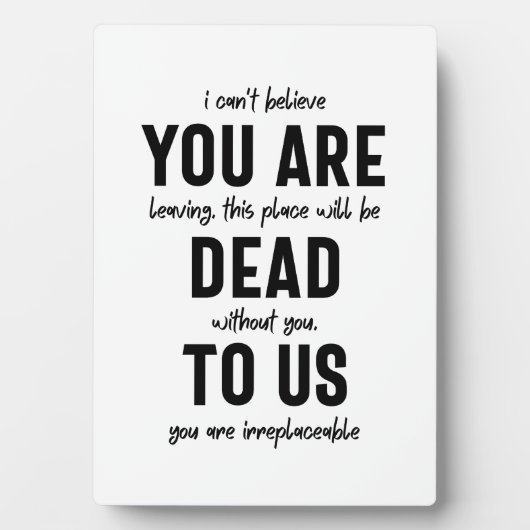 同僚のお別れ、退職、同僚のお別れ フォトプラーク (正面)